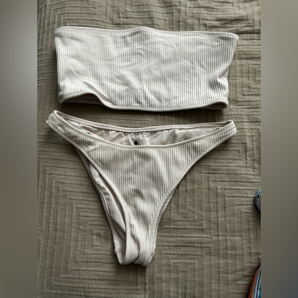 White LA hearts bikini
